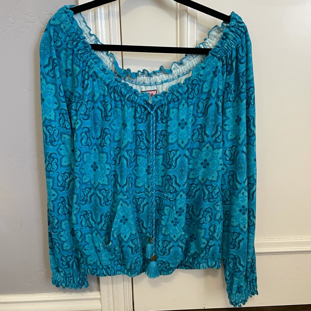 Juicy Couture Off The Shoulder Terrycloth Blouse